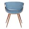 Armen Living Butterfly Mid-Century Dining Chair in Walnut Finish and Blue Fabric LCBUCHWABL - alternate 3